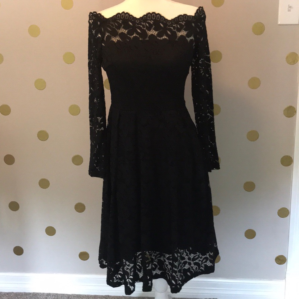 Lace off the shoulder dress